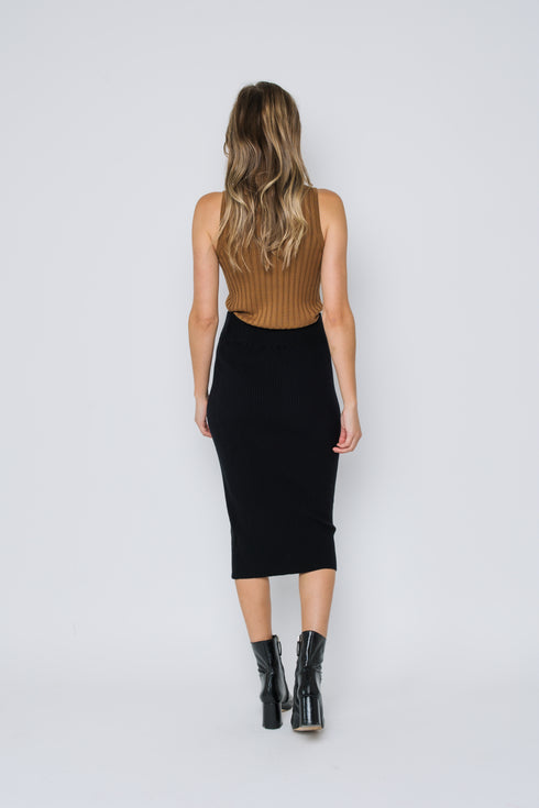 Lynne-Rib Knit Midi Skirt